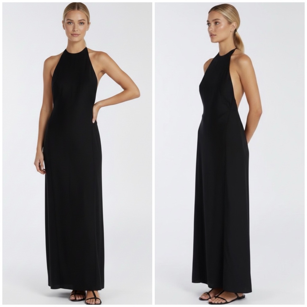 DISSH Black Halter Neck Maxi Dress